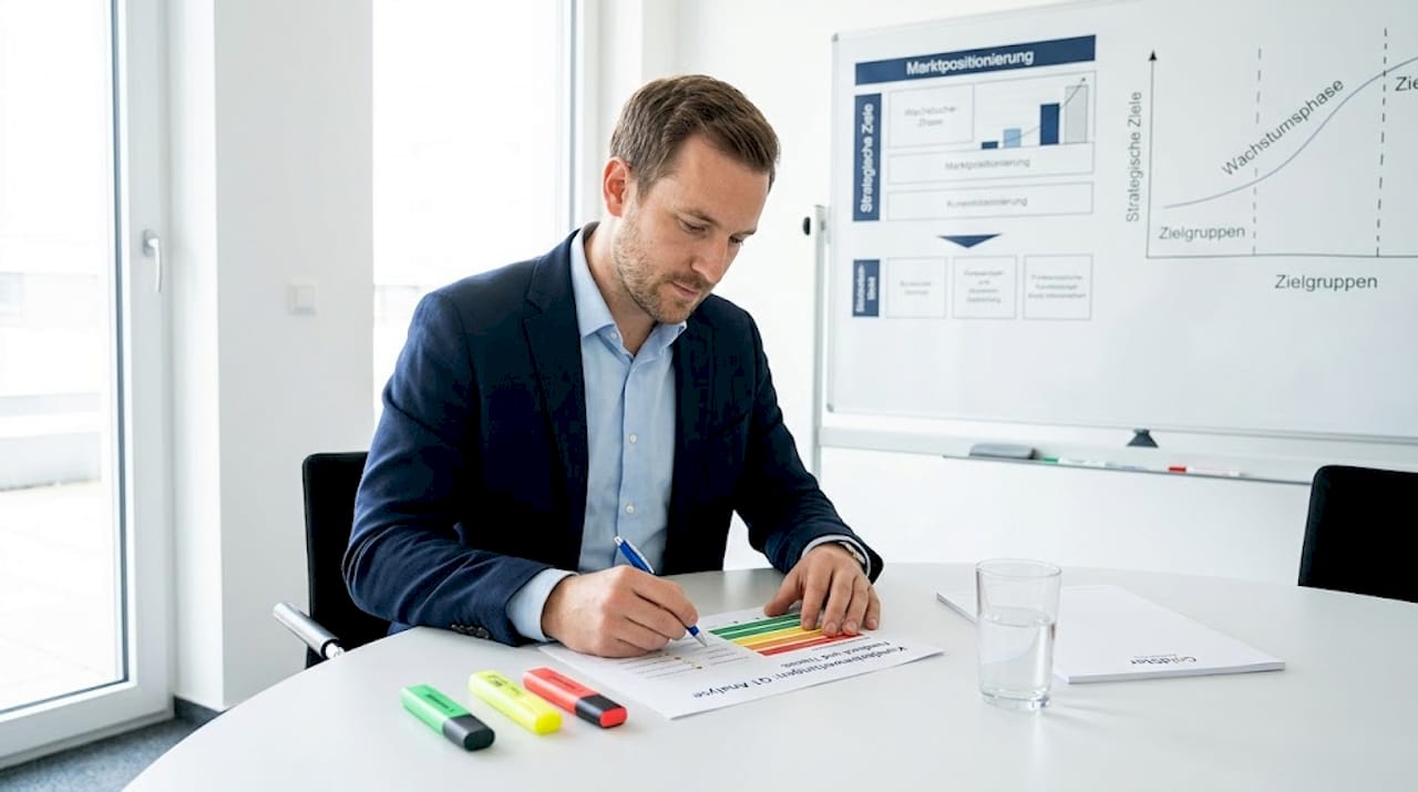 Ein Mitarbeiter kennzeichnet die Bewertungen durch verschiedene Farben.