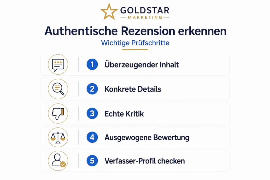 Infografik: So erkennen Sie, ob Bewertungen echt sind – Schritt für Schritt