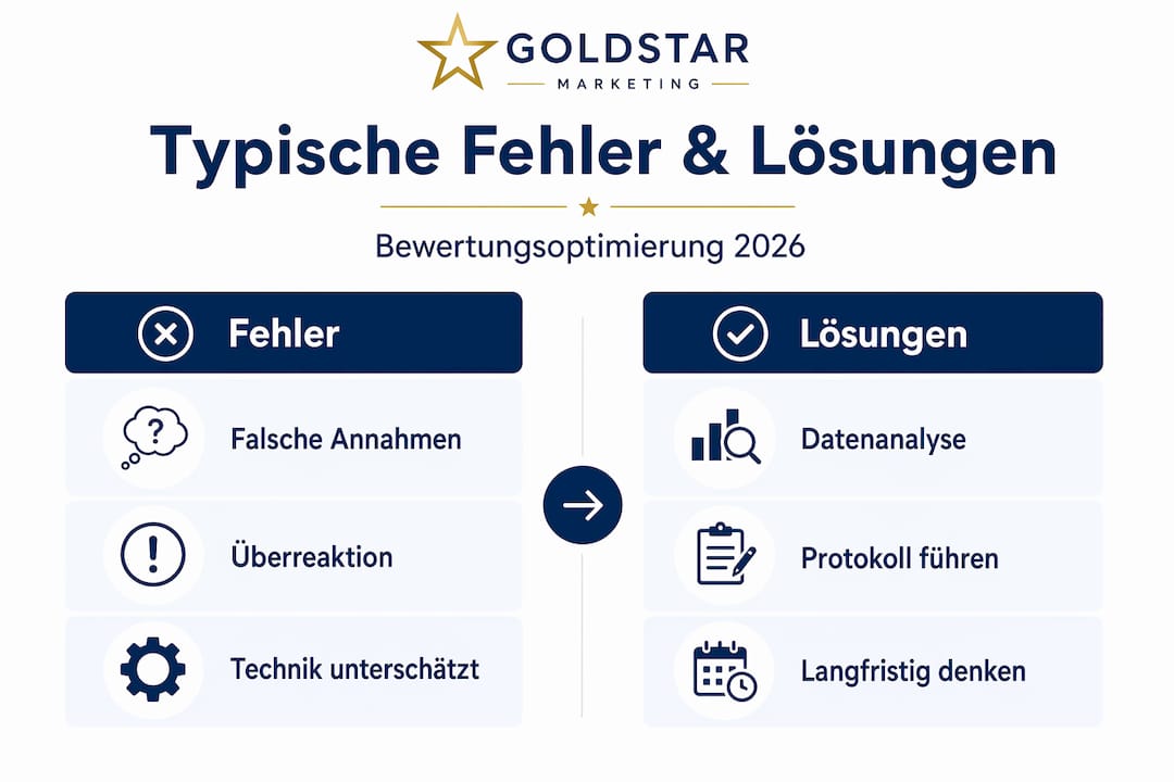 Infografik: Typische Fehler bei Bewertungen und wie man sie vermeidet
