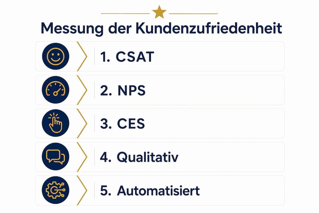 Übersicht der gängigsten Methoden zur Messung der Kundenzufriedenheit – anschaulich dargestellt in einer Infografik