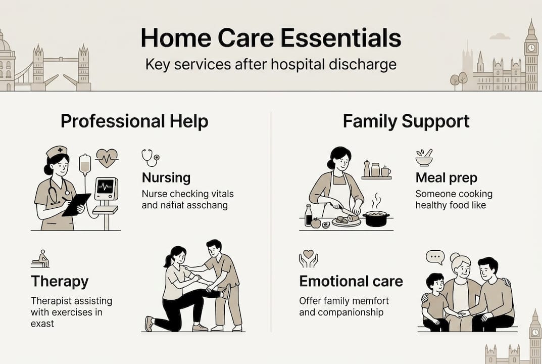 Infographic of home care essentials and roles