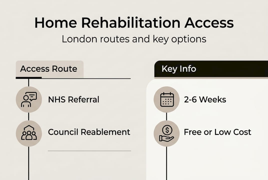 Infographic comparing rehabilitation access routes