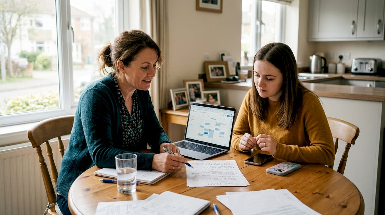 Home care manager reviewing assessment form