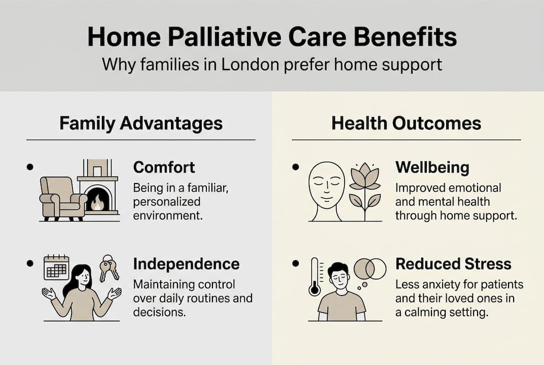 Infographic showing benefits of home palliative care