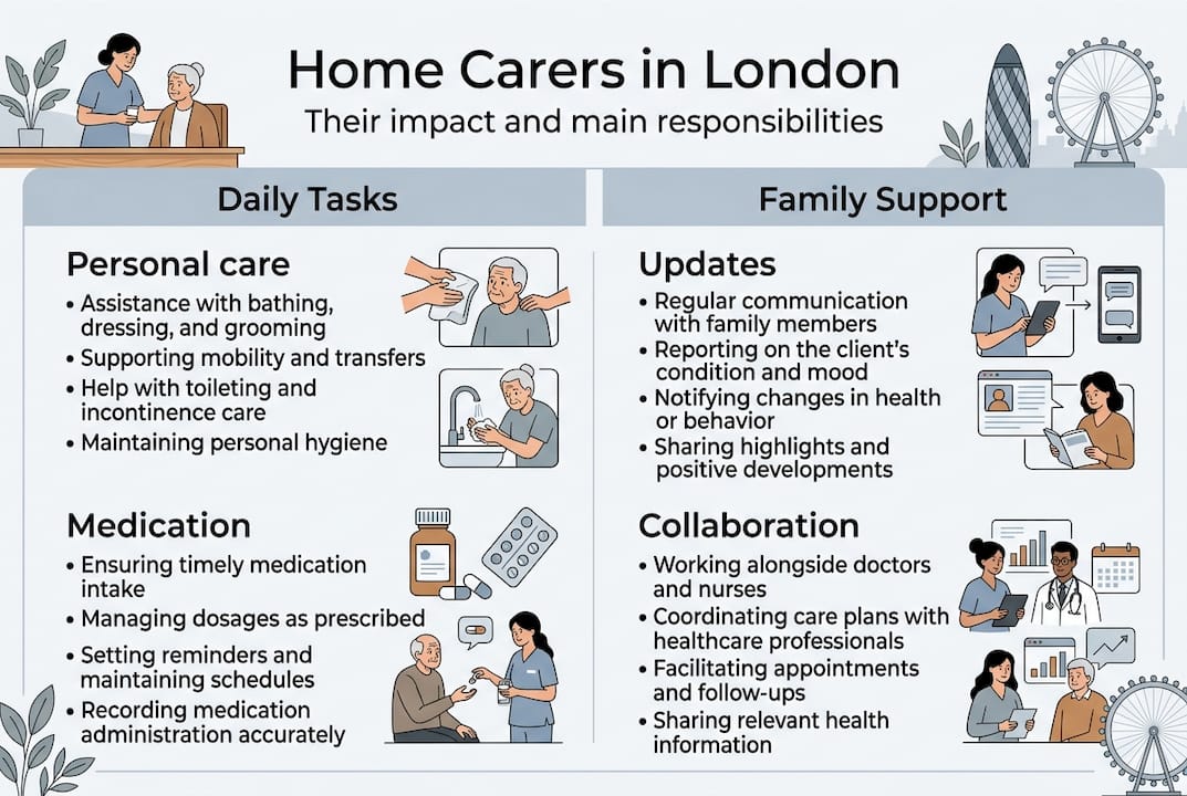 Infographic shows home carer roles and tasks
