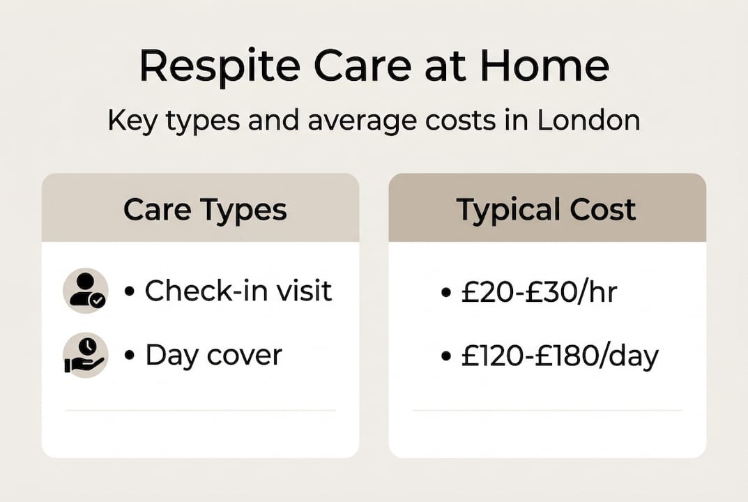 Infographic summarising home respite care costs