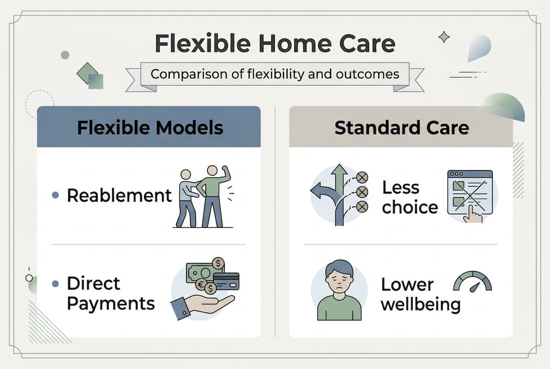 Infographic comparing flexible and standard care