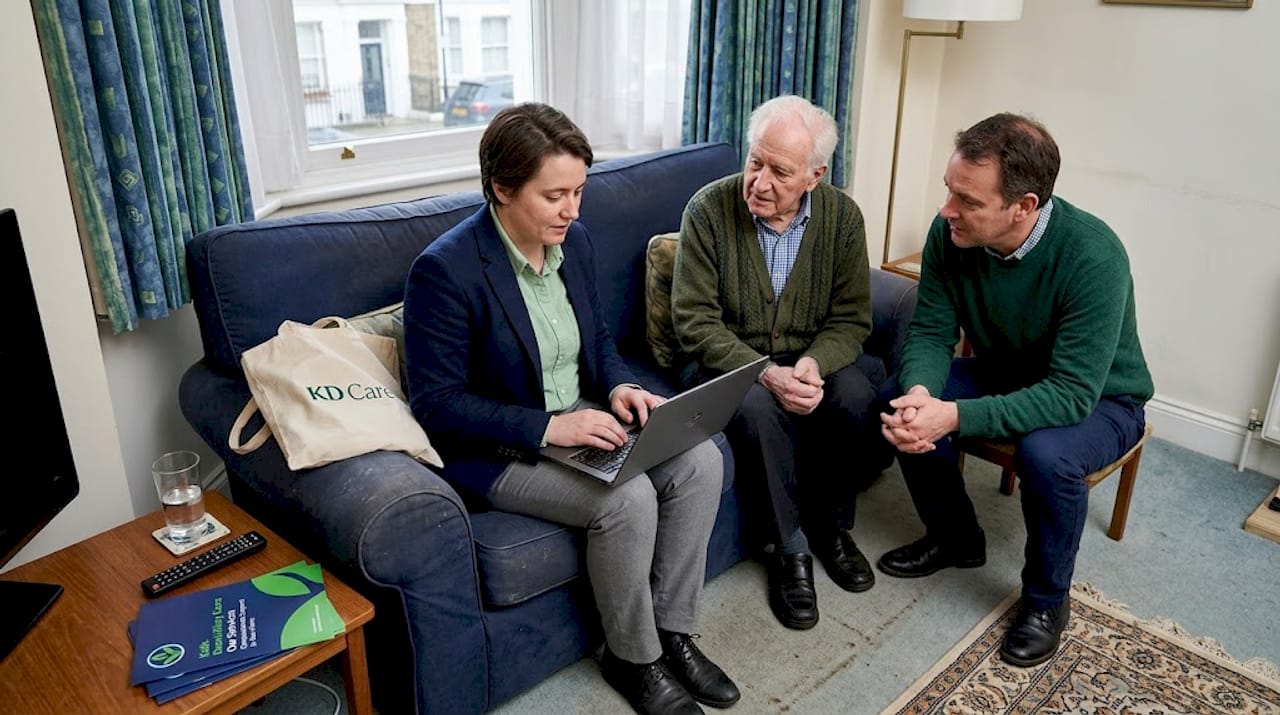 Council assessor meets family in home for evaluation