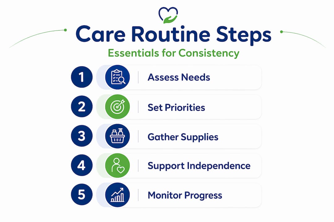 Infographic vertical flow of personal care steps