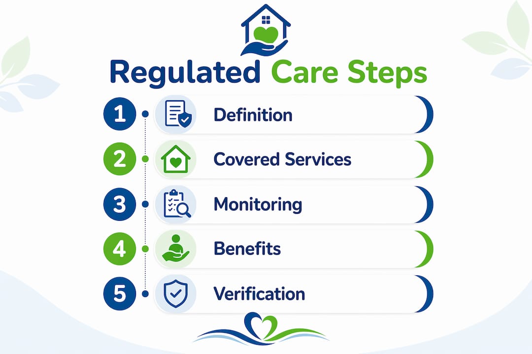 Infographic showing regulated care steps overview