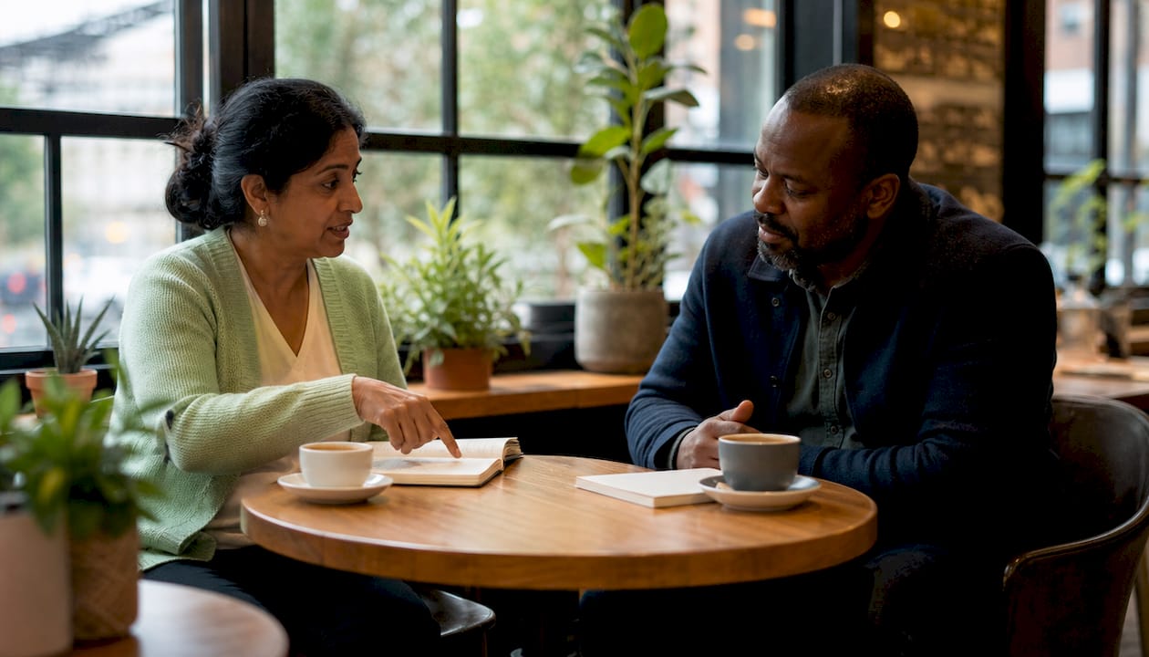Patient consulting GP about early intervention