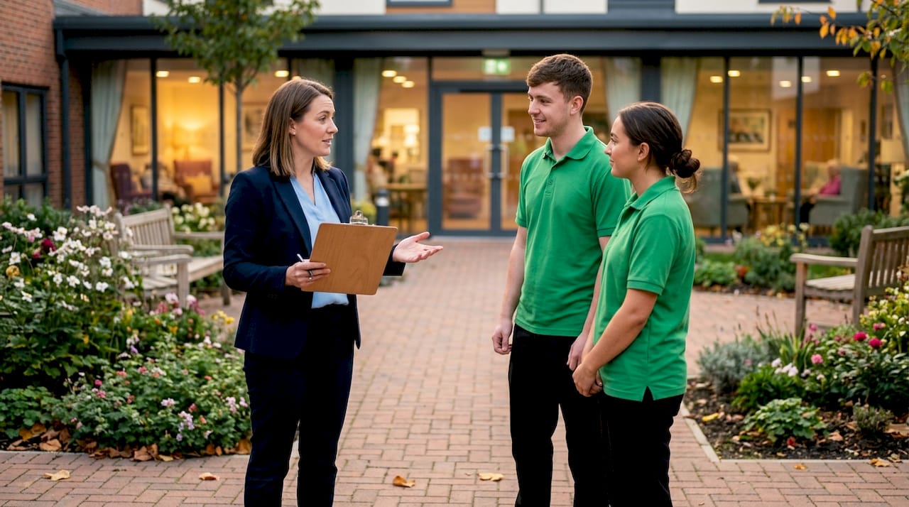 Healthcare inspector visiting care home