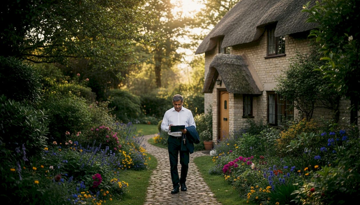 Care assistant arriving at client's home