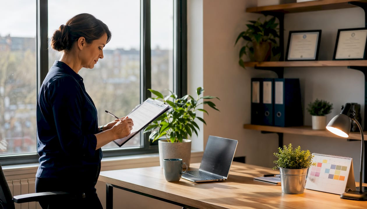 Coordinator arranging urgent home care schedules