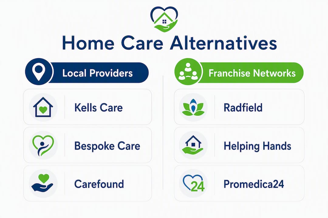 Infographic comparing home care providers in London