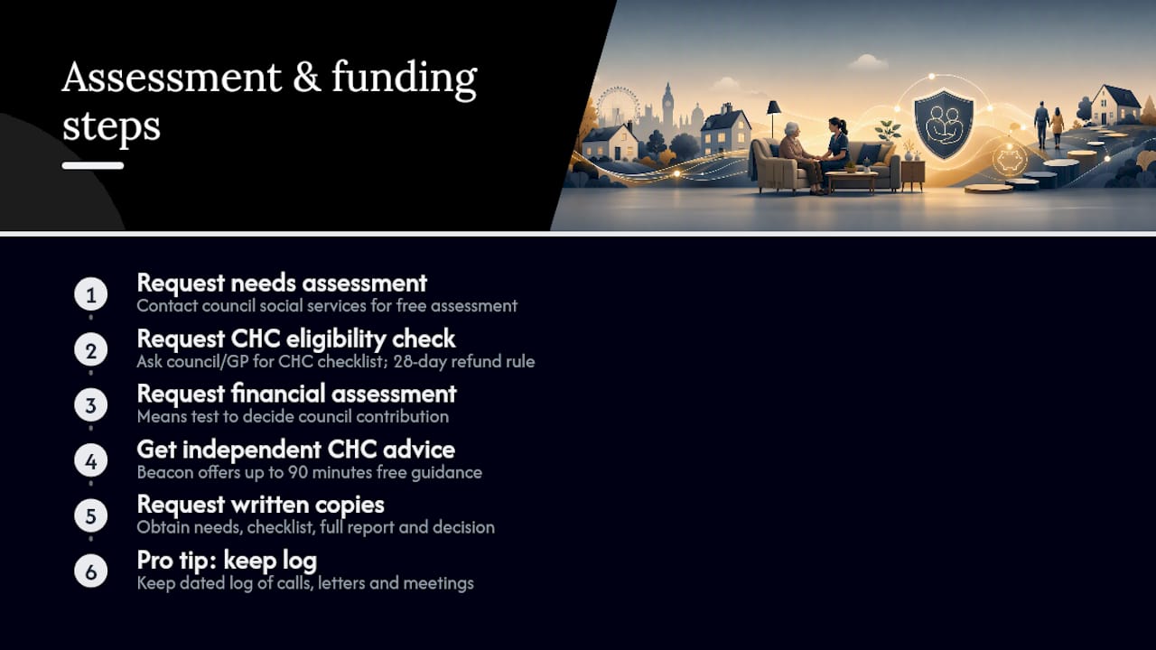 Practical steps to get assessments and funding decisions — overview diagram