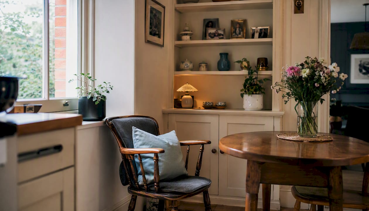 Cozy living room corner representing home care setting