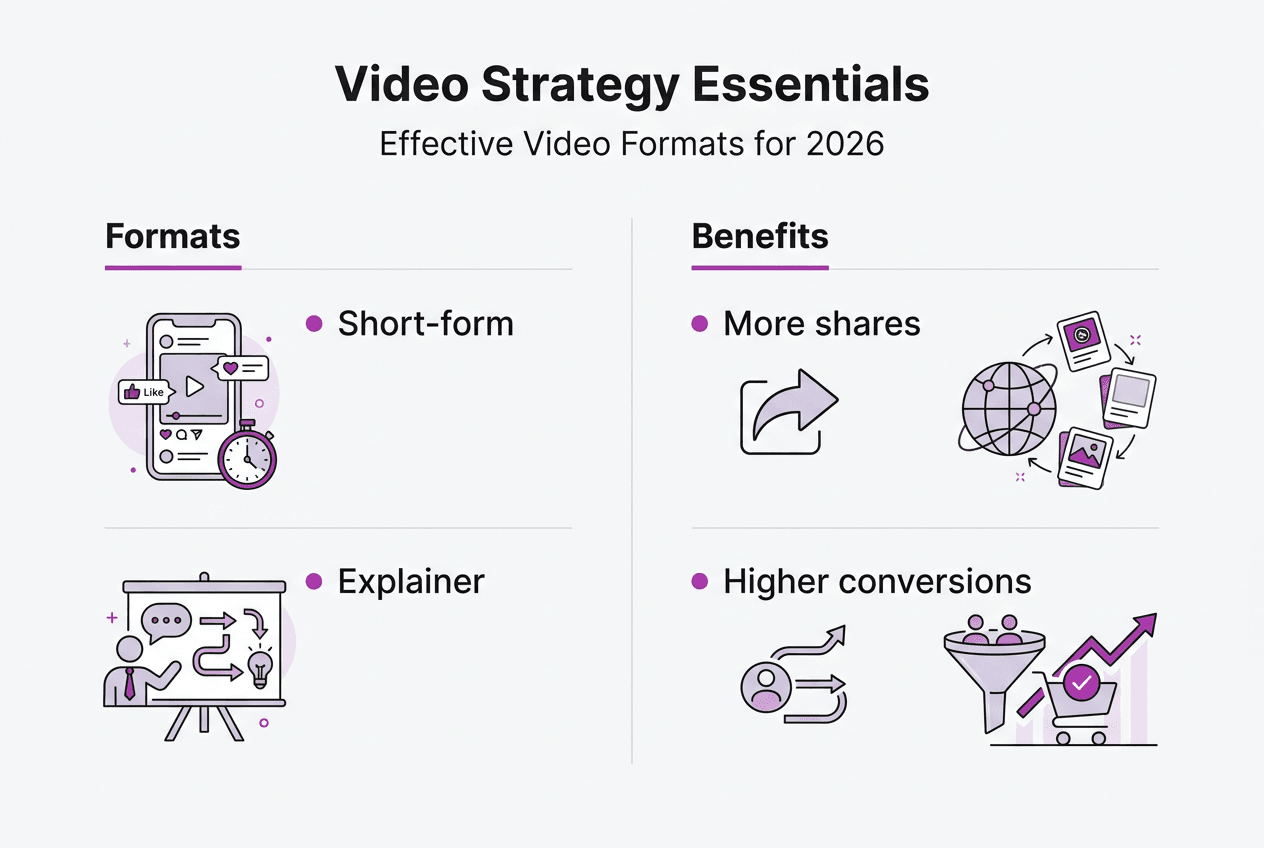 Infographic comparing video formats and benefits