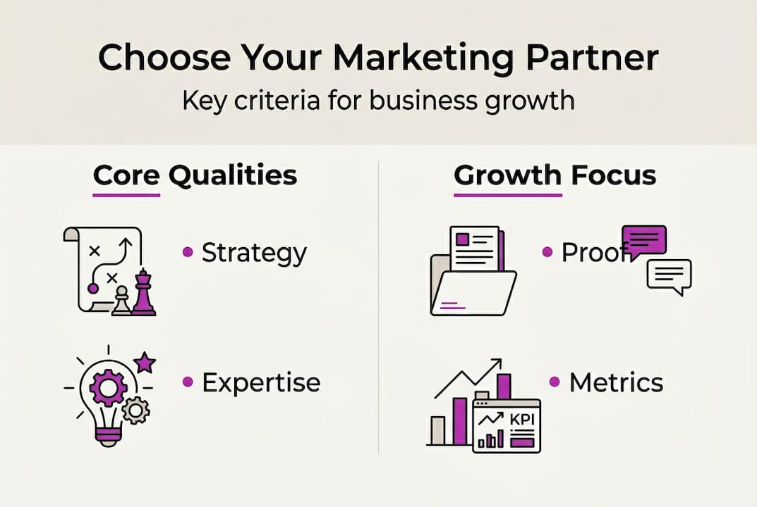 Infographic on selecting a marketing company