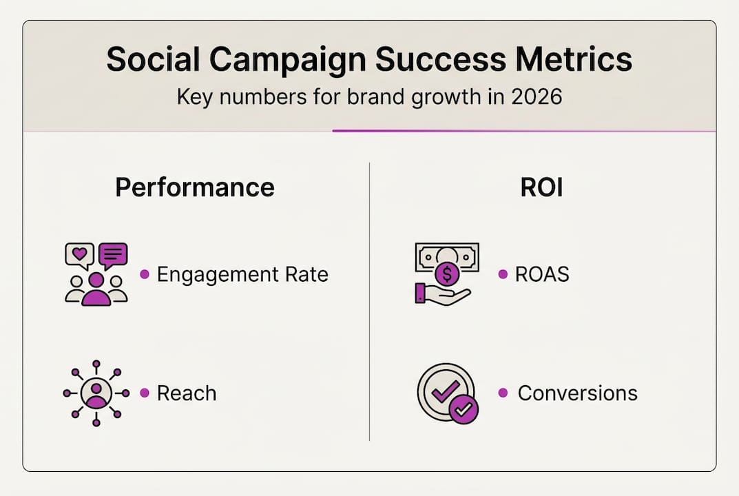 Infographic showing campaign success metrics and ROI