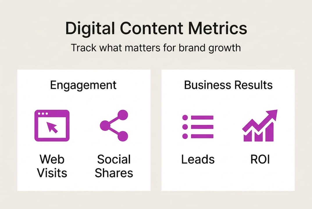 Infographic on key digital content metrics
