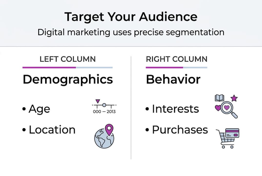 Infographic on digital marketing targeting
