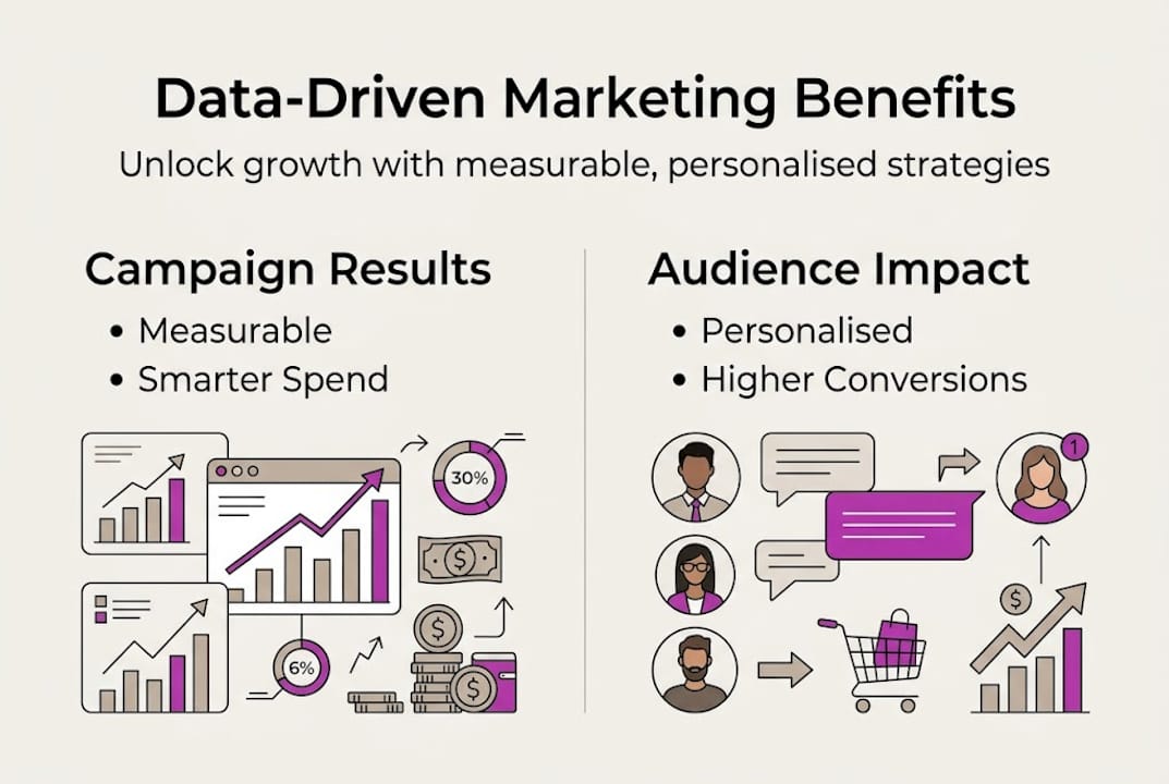 Infographic showing data-driven marketing benefits