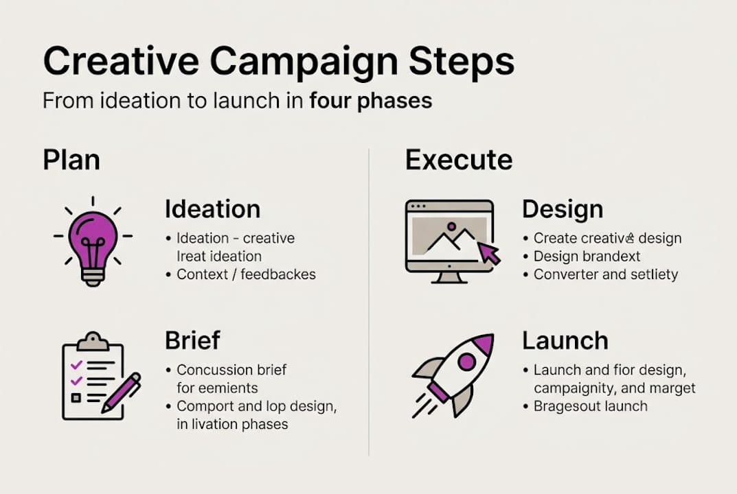Infographic outlining campaign process key steps