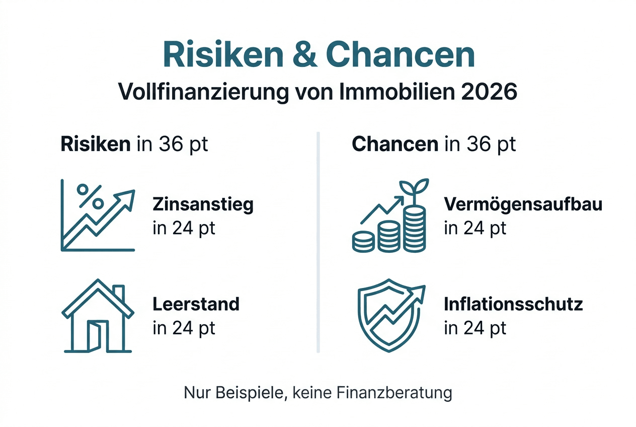 Grafik: Chancen und Risiken bei der Immobilienfinanzierung auf einen Blick