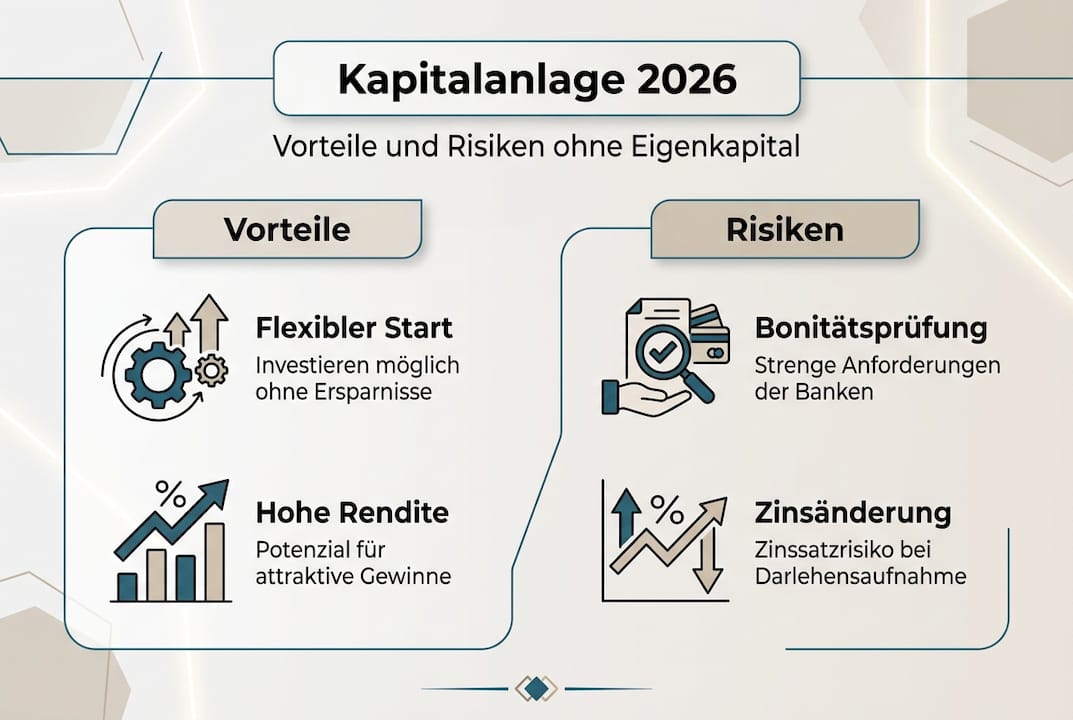Übersicht: Chancen und Risiken einer Kapitalanlage ohne eigenes Geld