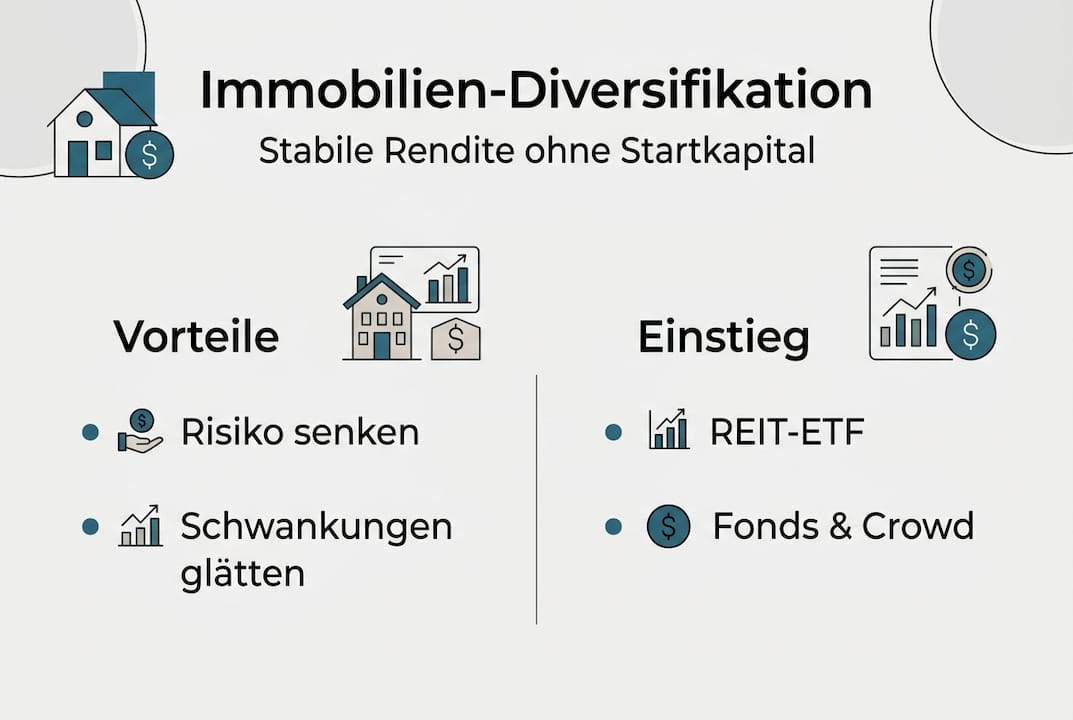 Infografik: So profitieren Sie von einer vielfältigen Immobilienstrategie – Vorteile und Tipps für den Einstieg