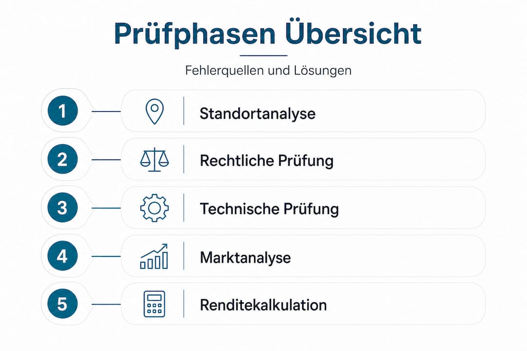 Infografik mit Übersicht der einzelnen Phasen und typischen Fehlerquellen
