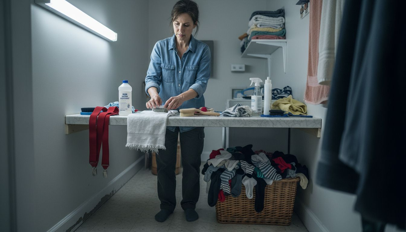 Sorting supplies to clean elastic suspenders