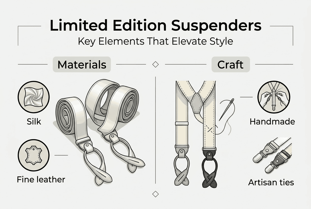Infographic materials and craft of suspenders