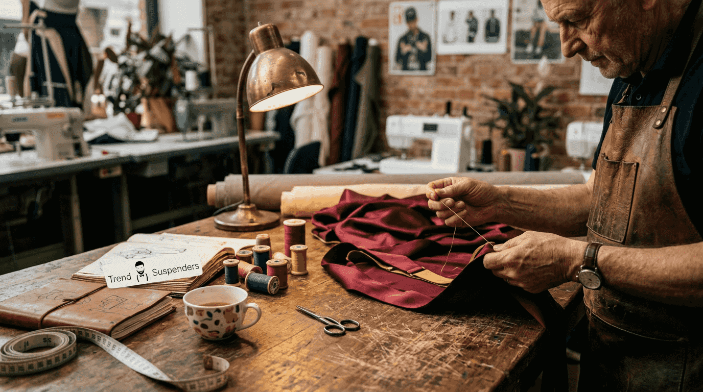 Artisan hand-stitching premium silk suspenders