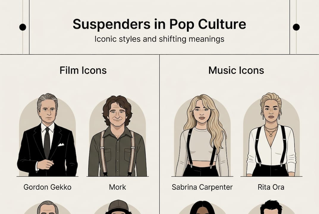Suspenders timeline infographic film and music