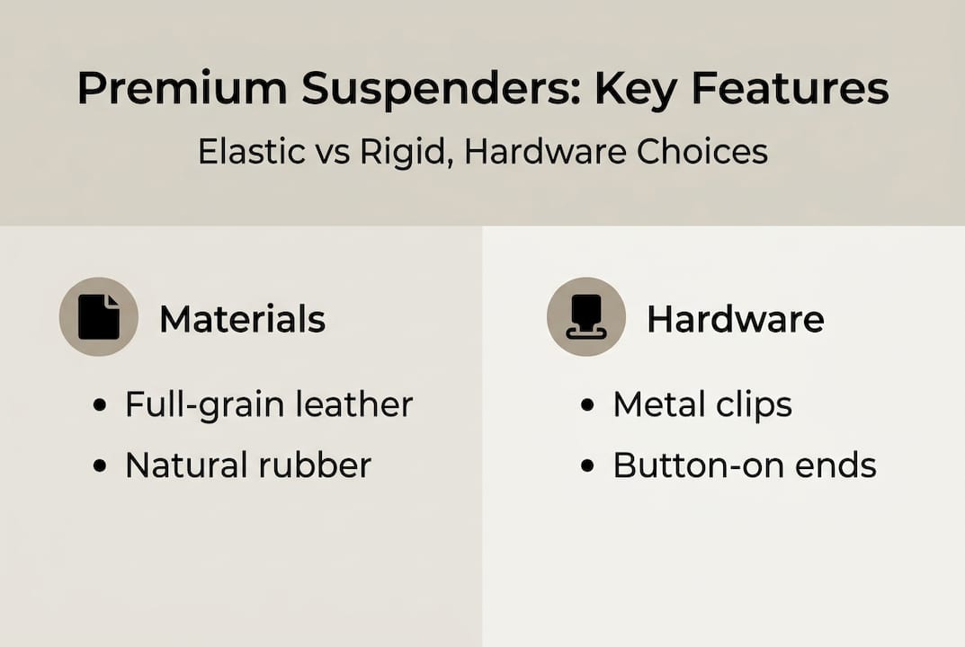Infographic comparing key suspender features