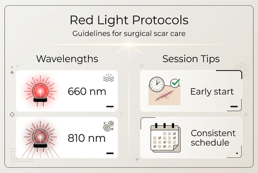 Infographic shows red light therapy protocols
