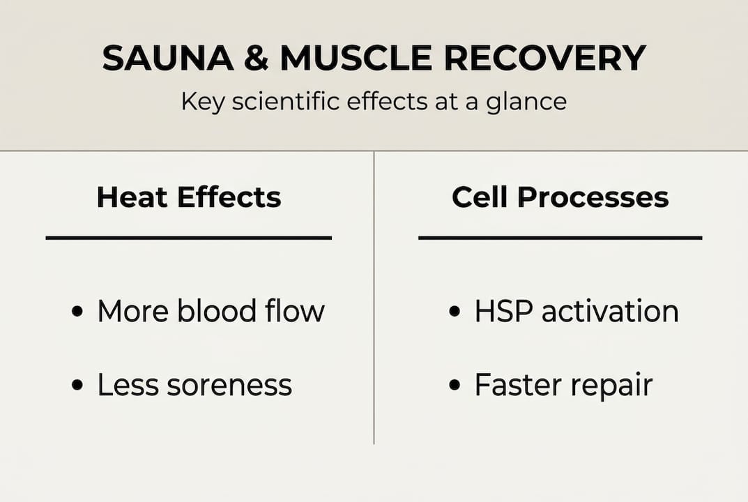 Infographic summarizing sauna recovery mechanisms
