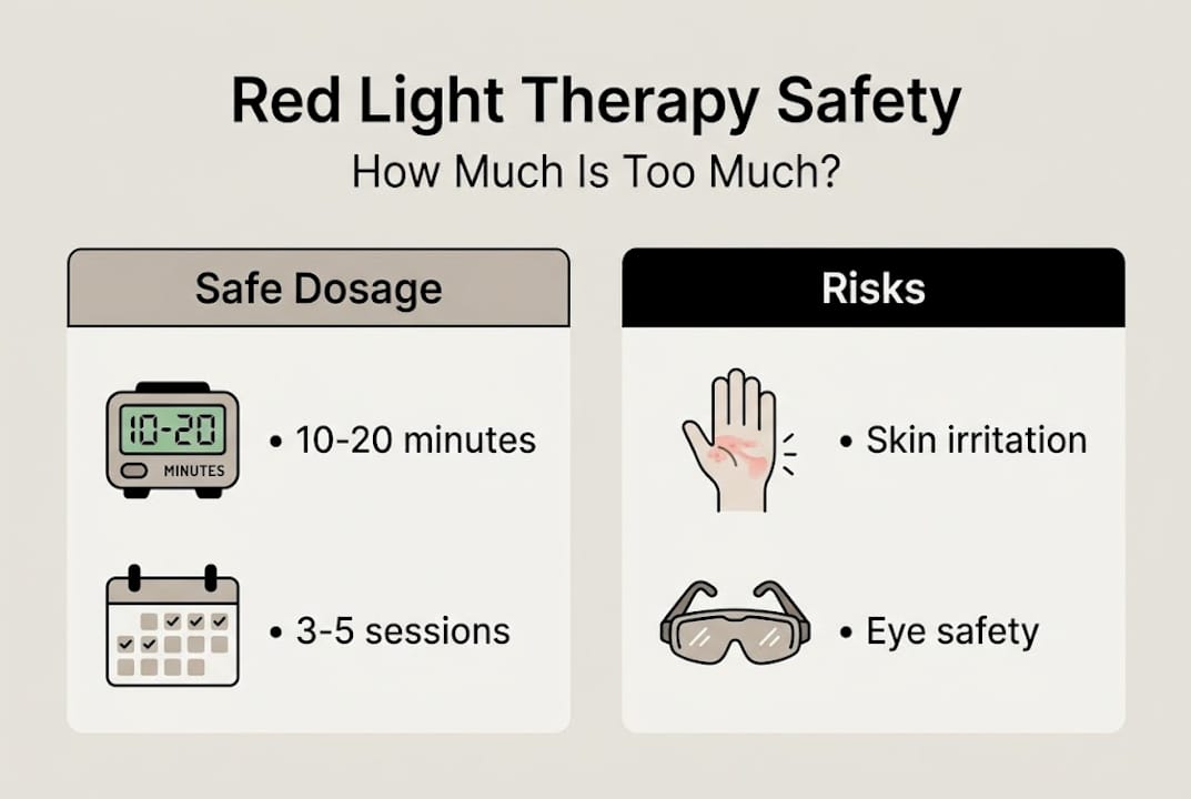 Infographic shows safe use and risks of red light therapy