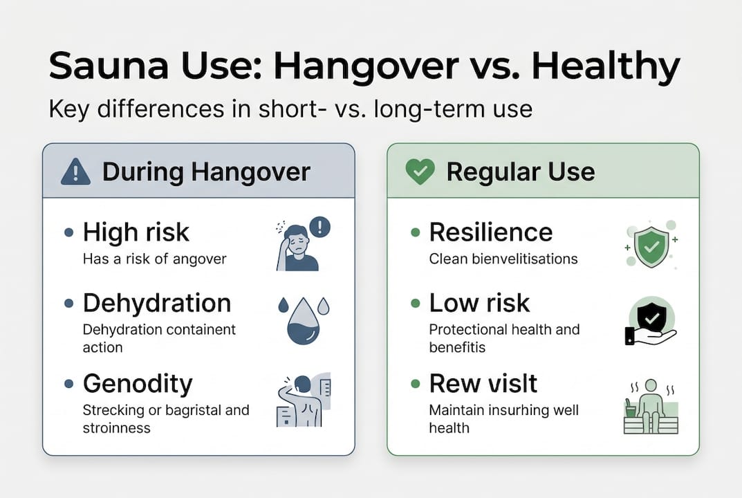 Infographic: hangover versus regular sauna effects
