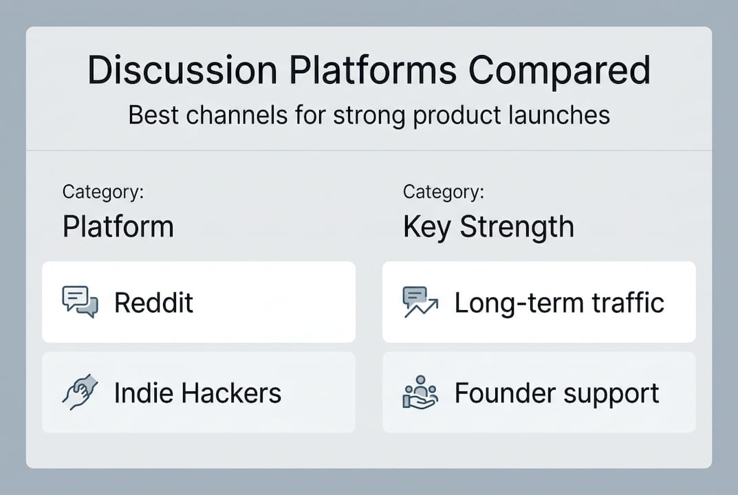 Infographic comparing top discussion platforms