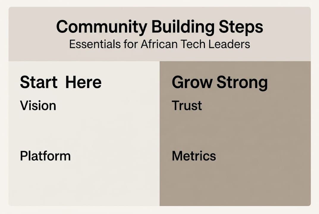 Infographic showing steps for building communities