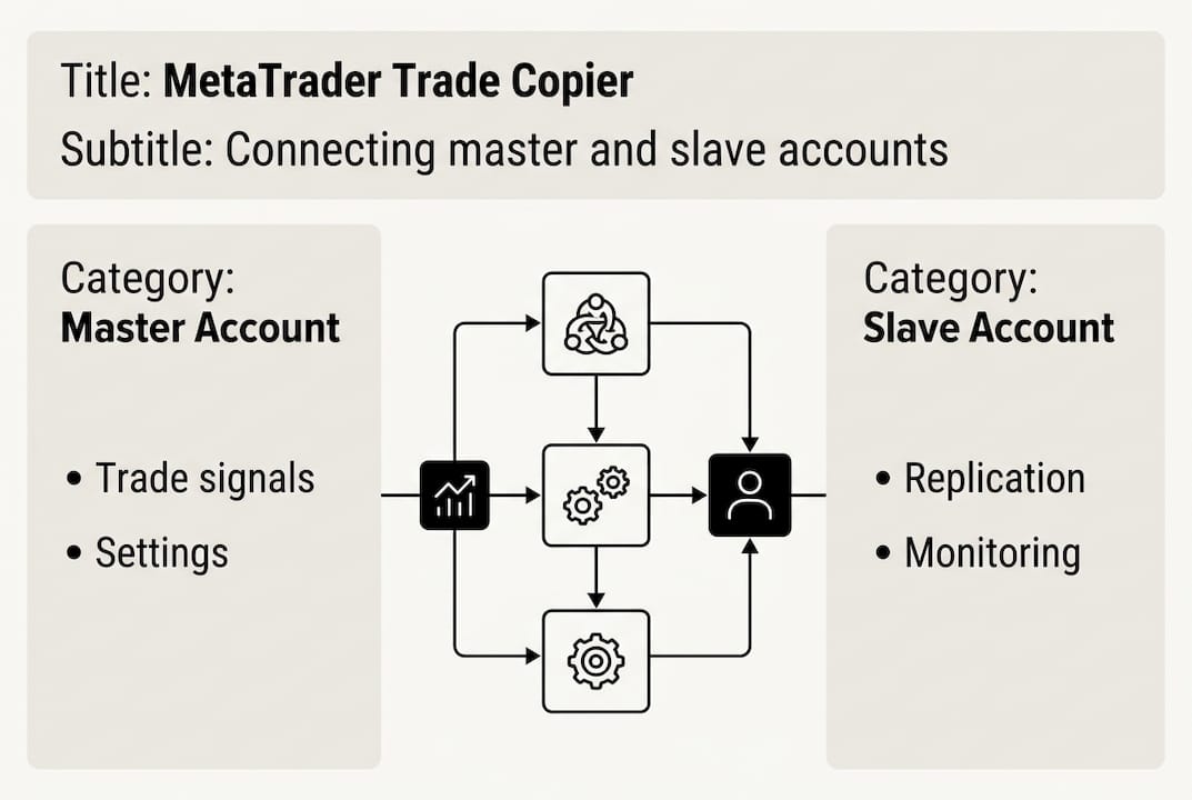 Infographic explaining MetaTrader trade copier setup