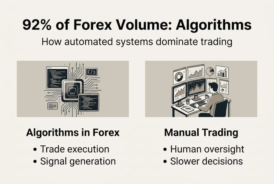 Infographic showing forex trading algorithm share