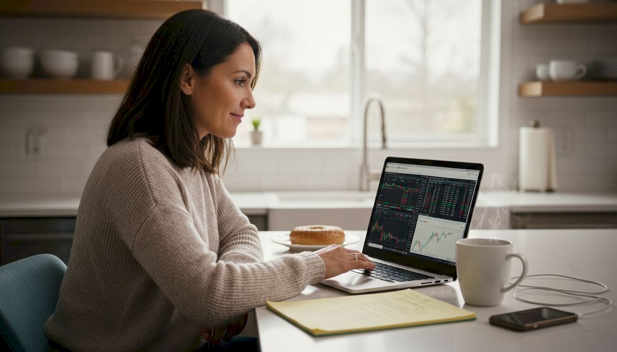 Woman running trading platforms on remote VPS