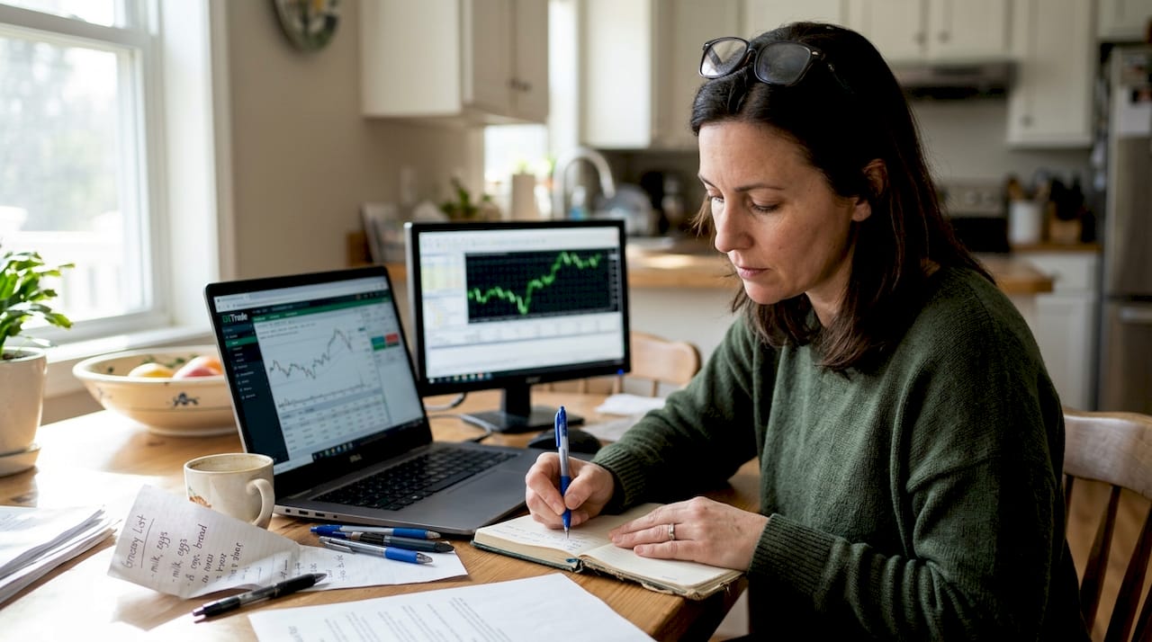 Multitasking trader comparing DXTrade and MT4 screens