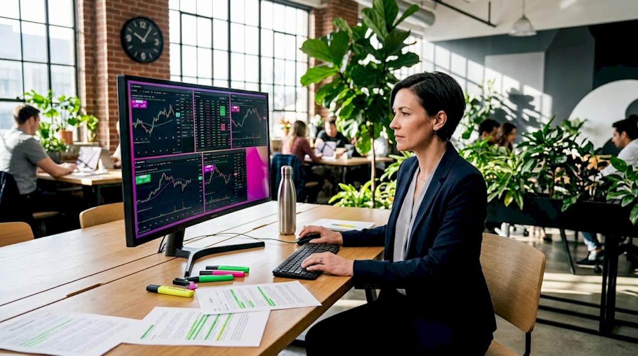 Fast-paced multi-account forex trading scene