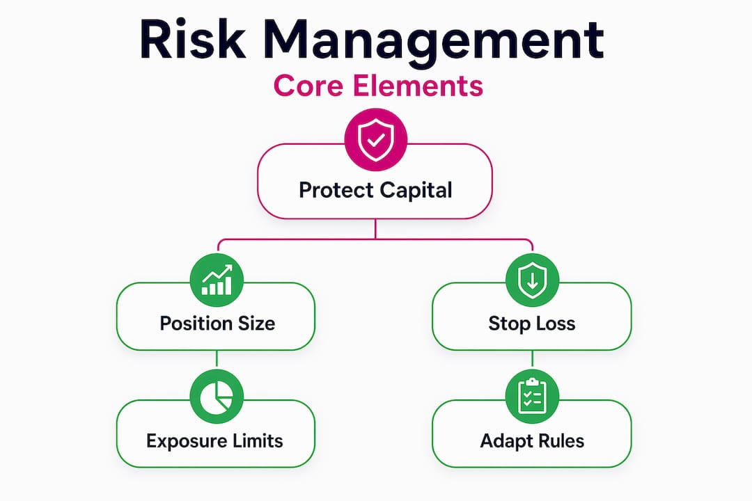 Hierarchy infographic showing forex risk management elements