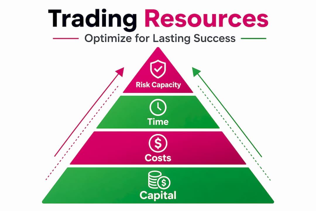 Hierarchy infographic shows four key trading resources